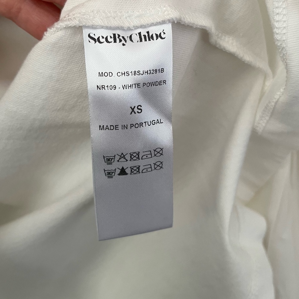 SeeByChloe White Flare Sleeve Blouse Size XS - Picture 5 of 9